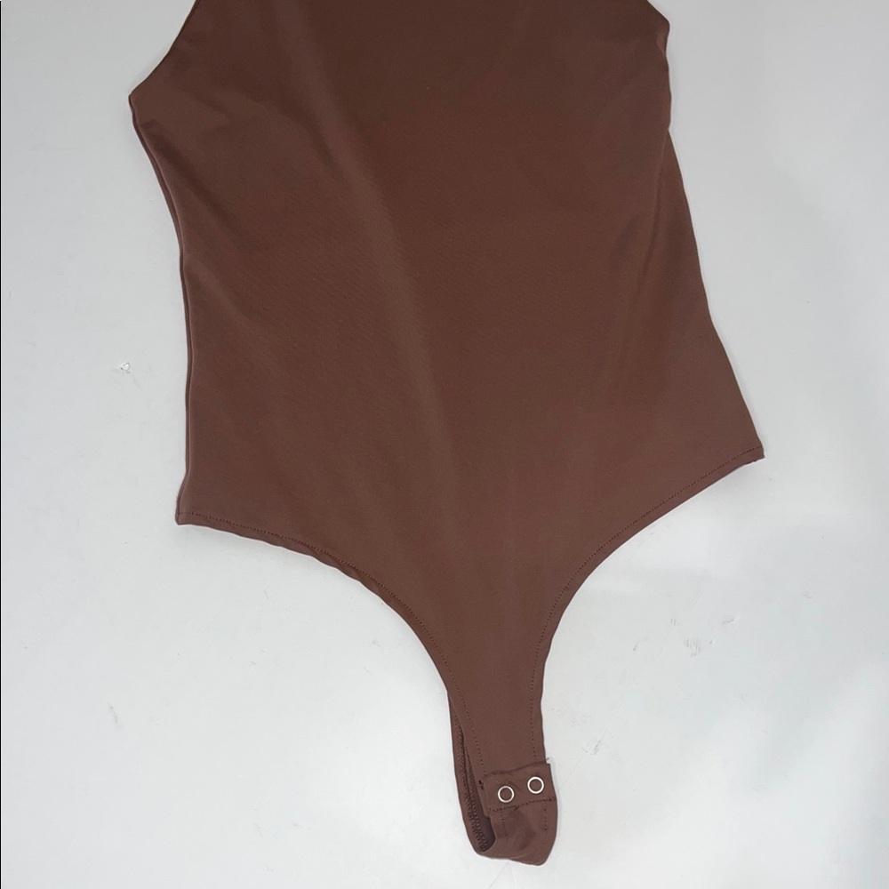 ReoRia Chocolate Brown Sleeveless Stretch Bodysuit Women's size Small - Picture 4 of 6